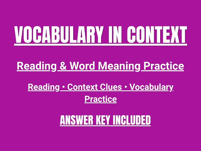 Vocabulary in Context | Reading & Word Meaning Practice