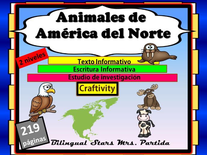 Animales de America del Norte North America Animals ReadingWriting ResearchText