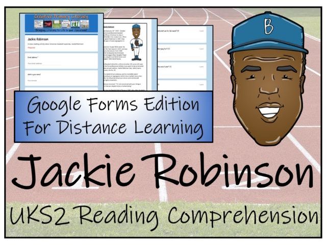 UKS2 Jackie Robinson Reading Comprehension Activity | Digital & Print