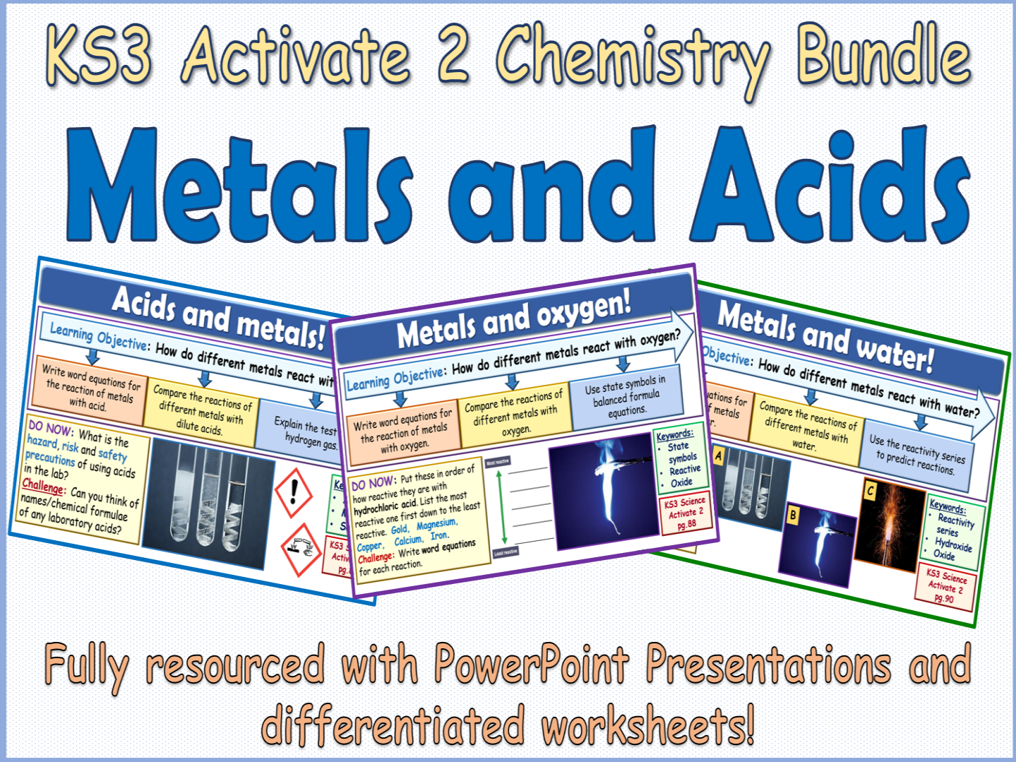 Metals and Acids Activate 2 KS3 Science Bundle Teaching Resources
