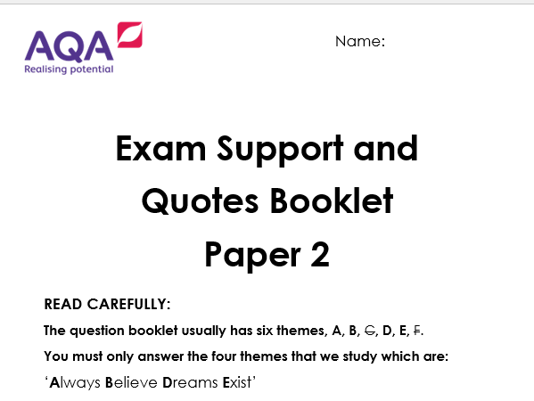 AQA Religious Studies Paper 2 Quotes Booklet
