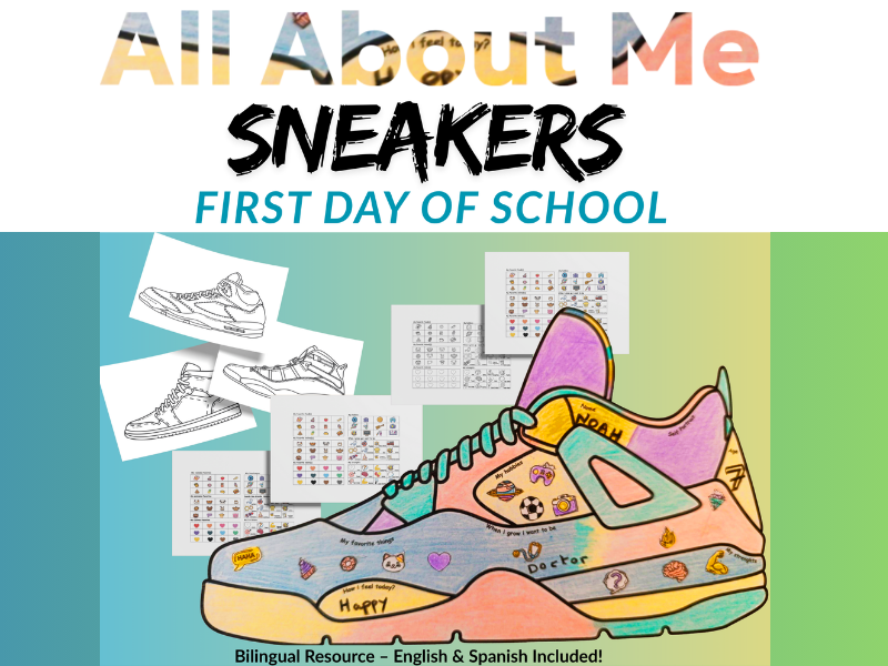 All About Me Sneakers Activity | Back to School Icebreaker | Bilingual English & Spanish