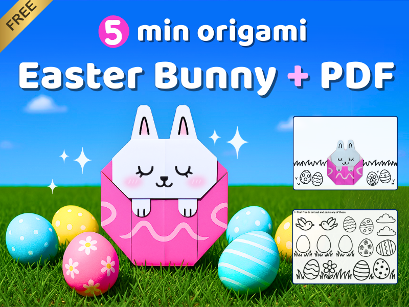 5-Min Easter Bunny Origami, Easter Crafts