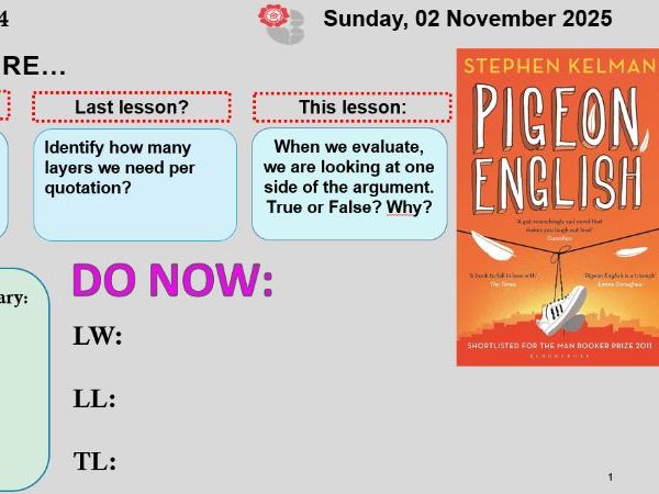 Pigeon English Lang Paper 1 Q3-Q4 Walkthrough