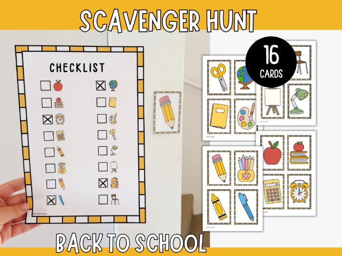Back to School Scavenger Hunt - Printable Game for Kids