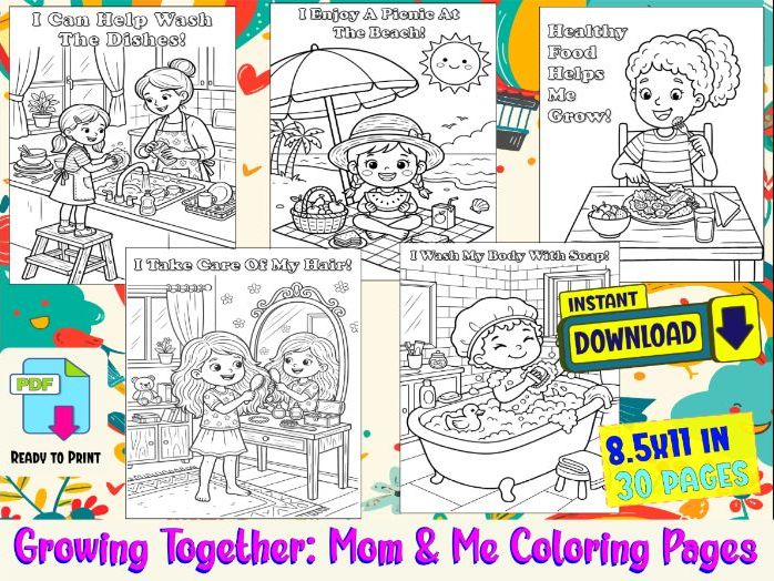 Growing Together: Mom & Me Coloring Pages