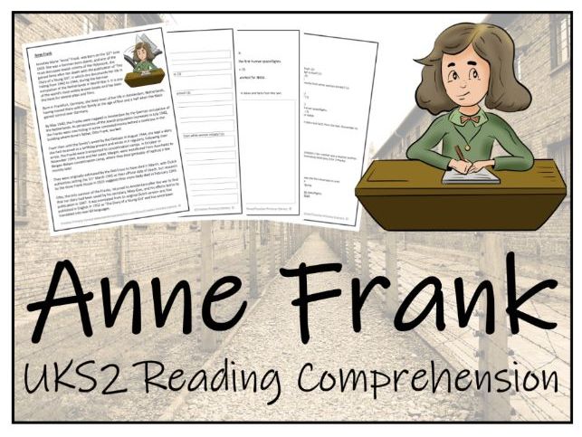 UKS2 Anne Frank Reading Comprehension Activity