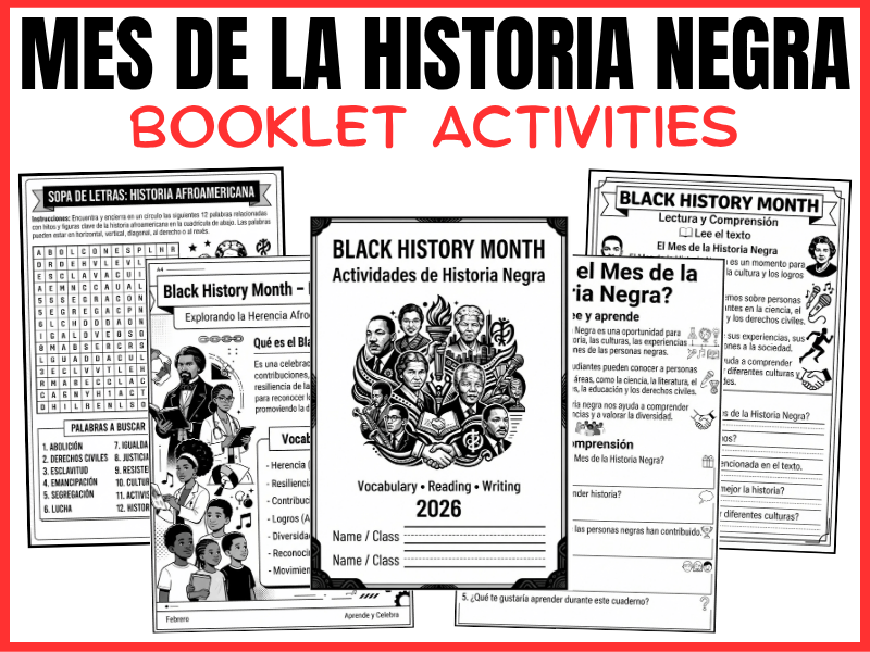 KS3  Spanish Black History Month Activities Booklet - Mes de la Historia Negra