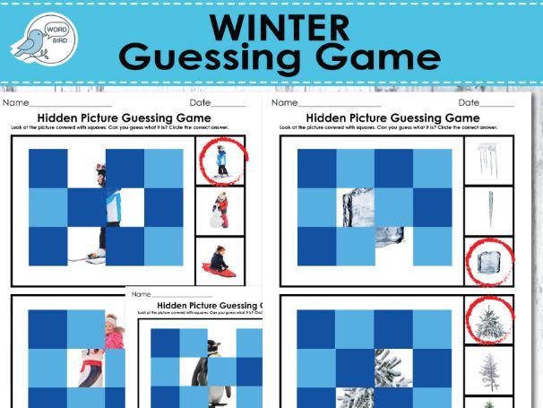 Winter Hidden Picture Guessing Game | 10 Pages | Preschool, ESL, Montessori
