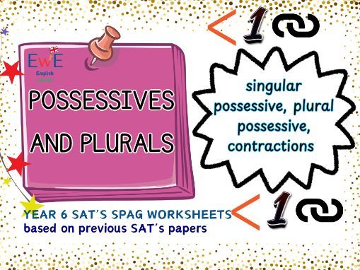 Possessives and Plurals: singular possessive, plural possessive, contractions - Grammar Worksheets