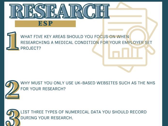 T Level Health Task 1 Research worksheet