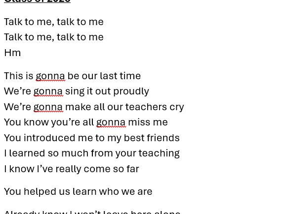 Leaver's Song Lyrics- School I Need