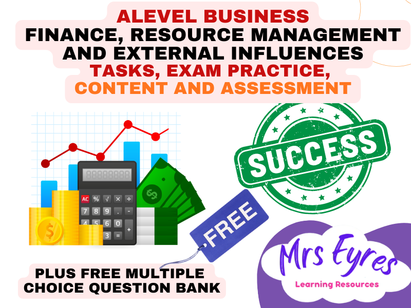 A Level Business Theme 2 Bundle | Finance, Resource Management and External Influences | 18 Complete Lessons + FREE MCQ Banks