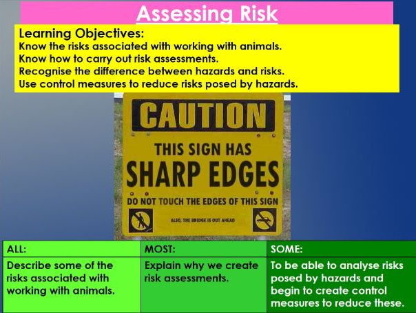 Animal Care, Unit 2, Lesson 1 - Assessing Hazards and Risks when working with animals