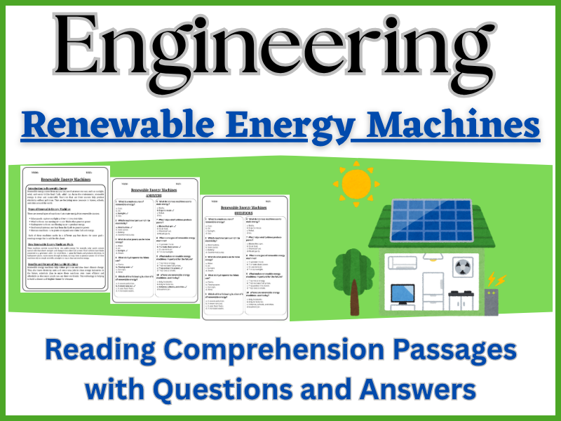 Renewable Energy Machines: Reading Comprehension – Fun, Interactive & Ready-to-Print