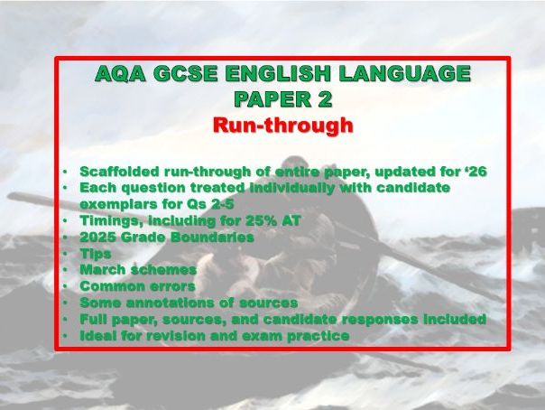 AQA Language Paper 2 Updated for '26