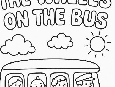 The Wheels on the Bus Colouring Sheet