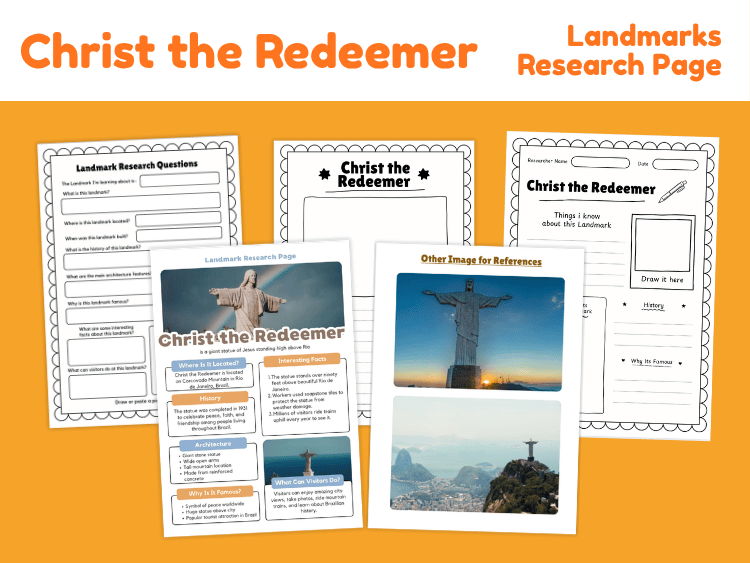 Christ the Redeemer Landmark Research Project | Geography & History Worksheets