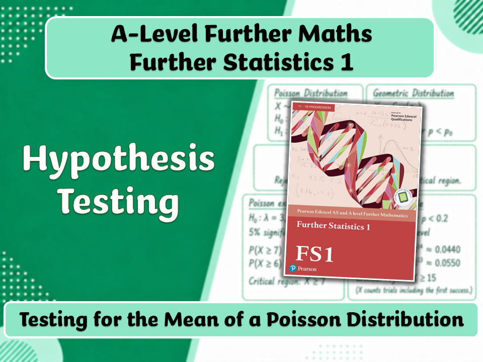 A-Level Further Maths | FS1 | Hypothesis Testing for the Mean of a Poisson Distribution