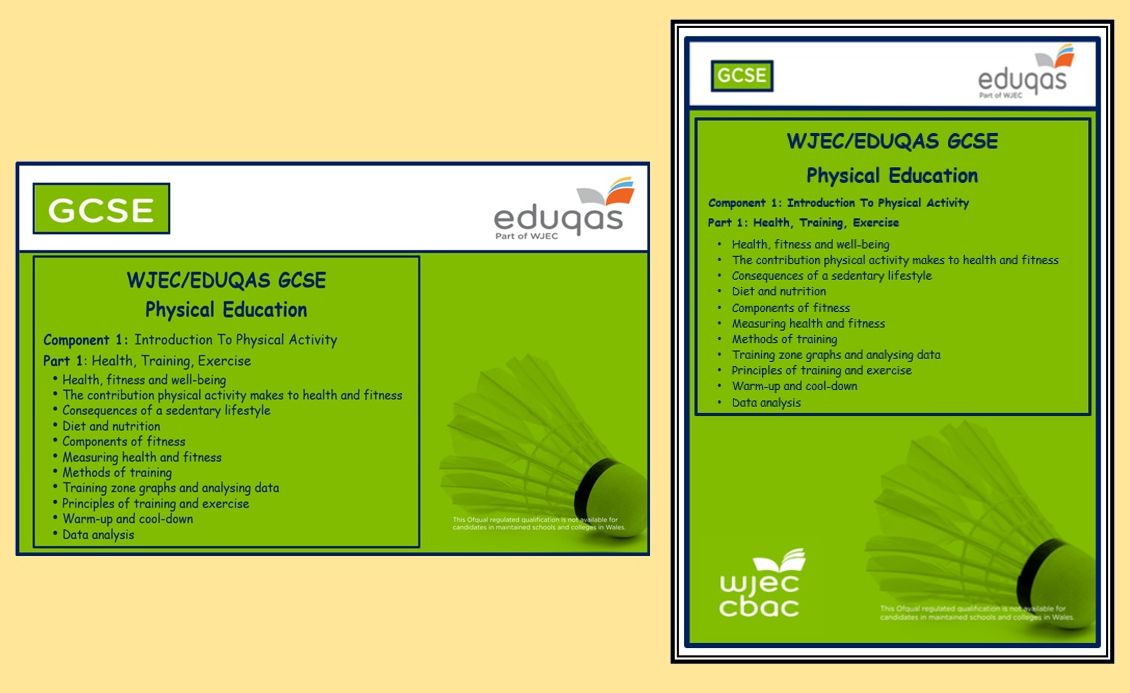 Eduqas GCSE Physical Education Heath Training & Exercise PowerPoint and Workbooklet