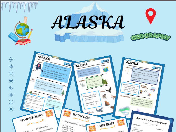 Alaska Geography & Science: Fact Files, Worksheets & Activities (Grades 5-6)