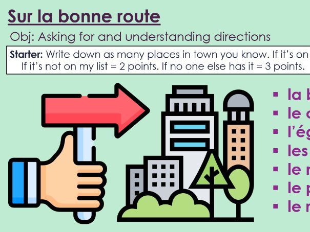 NEW 2026 GCSE French. Foundation/ Vert. Module 7: Unit 2. Sur la bonne route