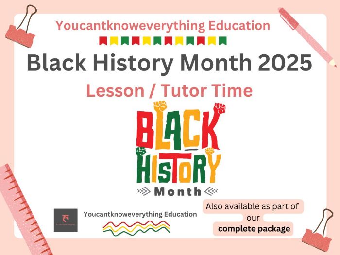 Black History Month Lesson - Power & Pride