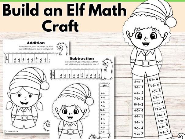 Christmas Build an Elf Math Activity | Add, Subtract, Multiply, Divide