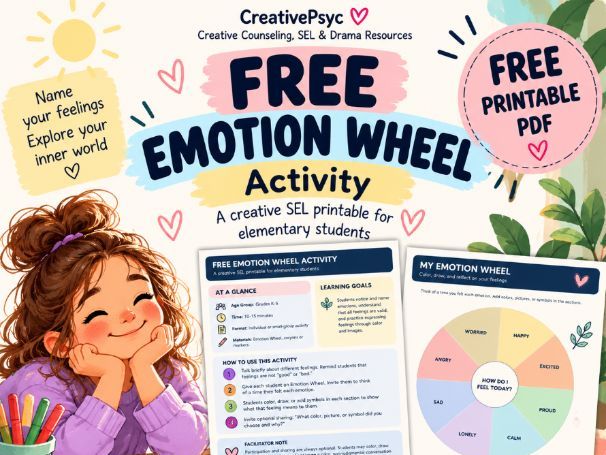 FREE Emotion Wheel Activity | Feelings & SEL Printable for Kids