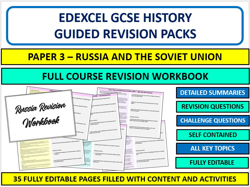 Edexcel GCSE History Russia and the Soviet Union  Revision Workbook – Full Course Guided Revision