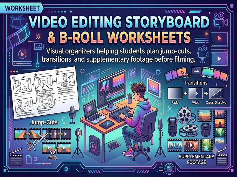 Video Editing Storyboard & B-Roll Worksheets