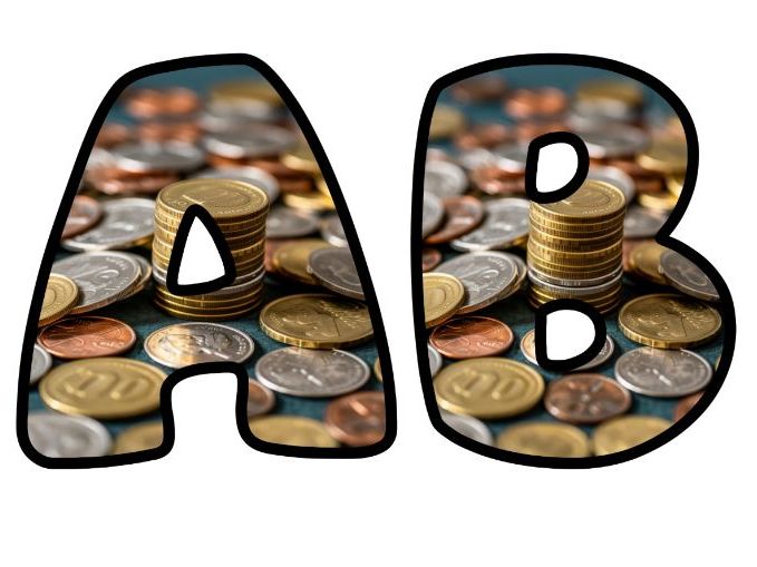 Metal Coins Math Lettering Set for Classroom Display | Upper & Lowercase, 0-9 and Signs