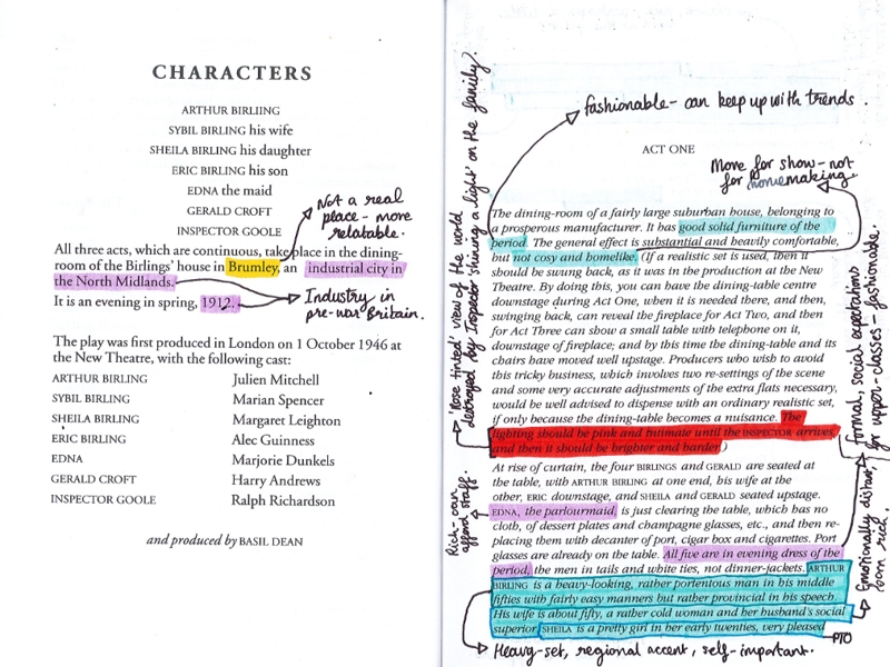An Inspector Calls – Fully Annotated & Colour-Coded GCSE Text (AQA English Literature Focus)