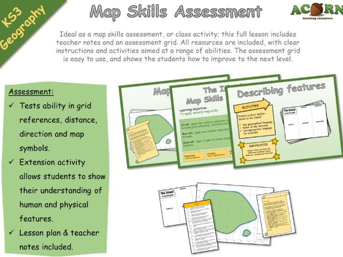 Geography - Map skills - The Island - Assessment  Teaching Resources