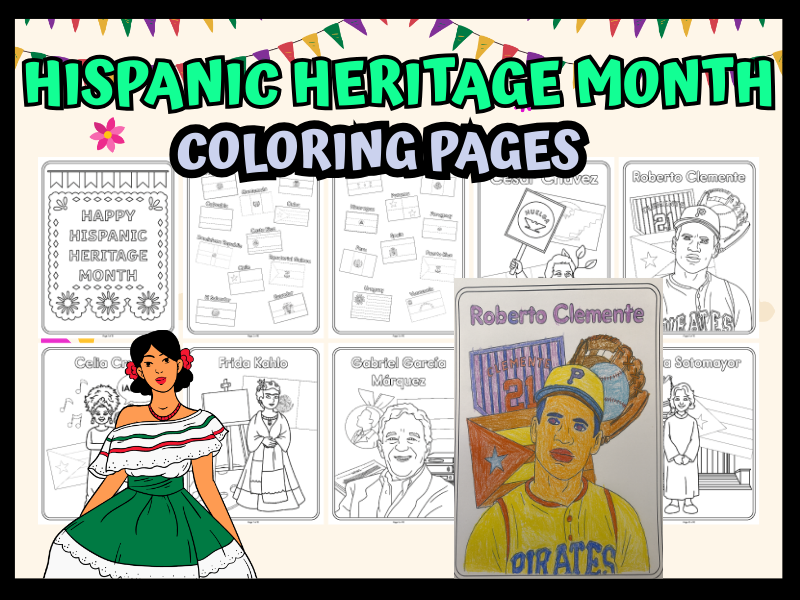 Hispanic Heritage Month Coloring Book: Countries & Famous Figures