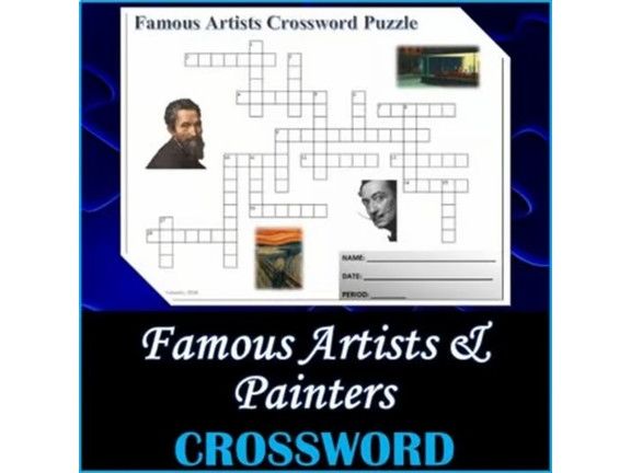 Famous Artists & Painters Crossword Puzzle Activity Worksheet