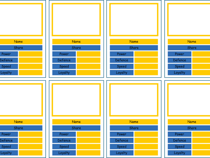 Top Trumps style game template