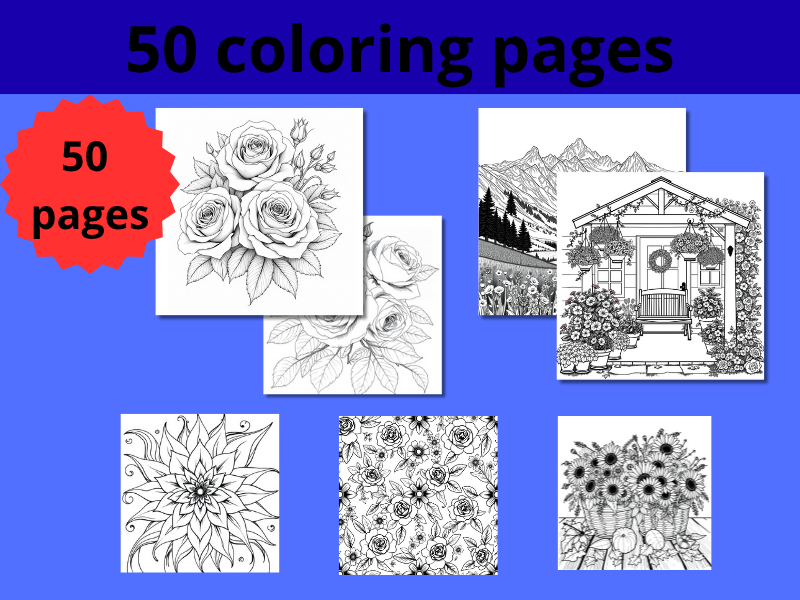 A Collection of Flower Coloring Pages