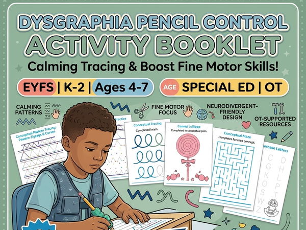 Dysgraphia Pencil Control Tracing Workbook | Fine Motor OT Activities | SpEd