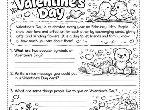 Valentines Day Worksheet