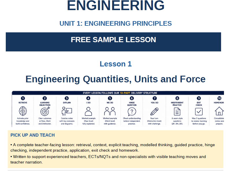 AAQ Engineering L3 Teacher Guide FREE SAMPLE