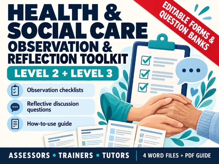 Health & Social Care Observation & Reflective Practice Pack – Level 2 & 3 EPA Support