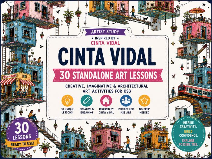 Cinta Vidal Artist Study – 30 Creative Architecture & Perspective Art Worksheets | KS3 Art