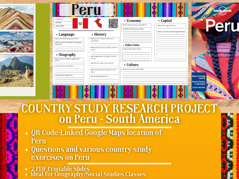 Country Study Research Project - Peru - Social Studies Report - South America