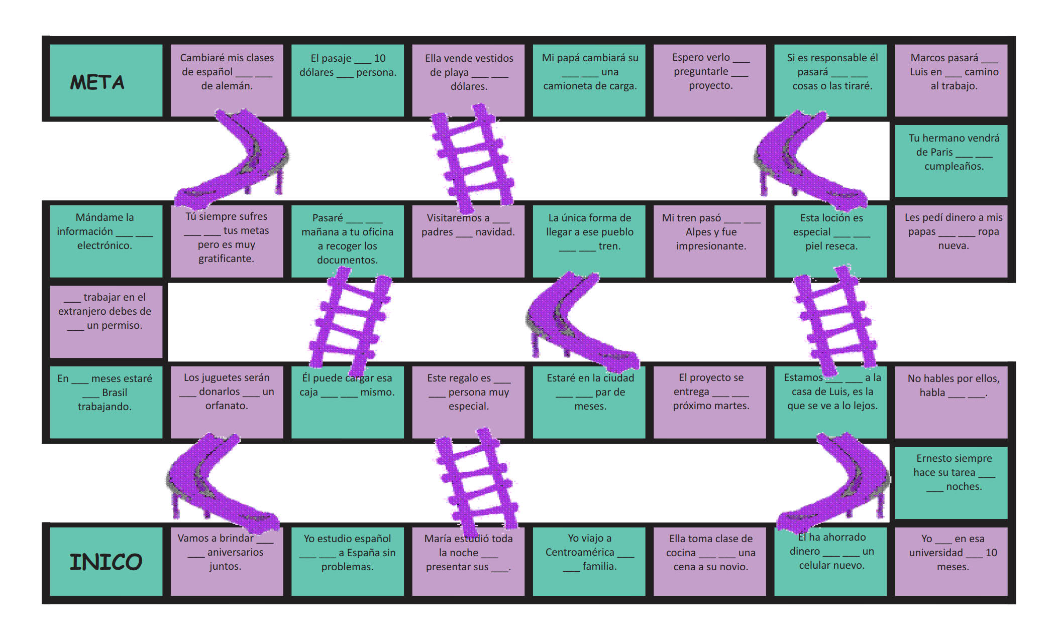 Por versus Para Spanish Spanish Chutes and Ladders Board Game