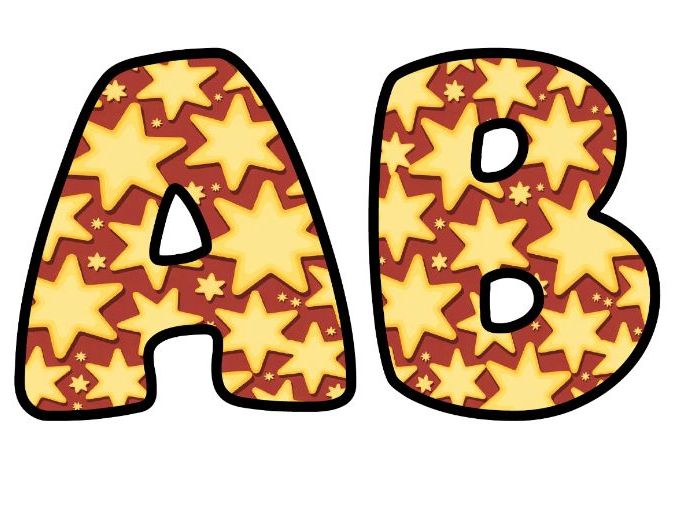 Gold Stars Well Done Winners Classroom Display | Lettering Set | Whole Alphabet A-Z and 0-9