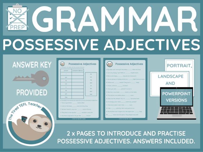 ESL Possessive Ajectives Handout (Beginners)