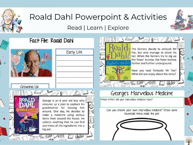 Roald Dahl PowerPoint – Author Study, Activities & Quiz