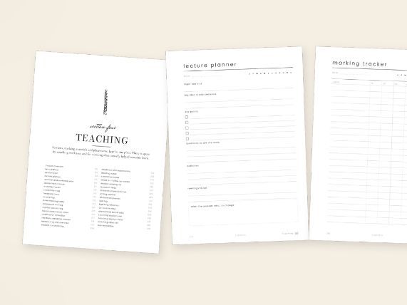 Academic Undated A5 digital planner for teachers and educators