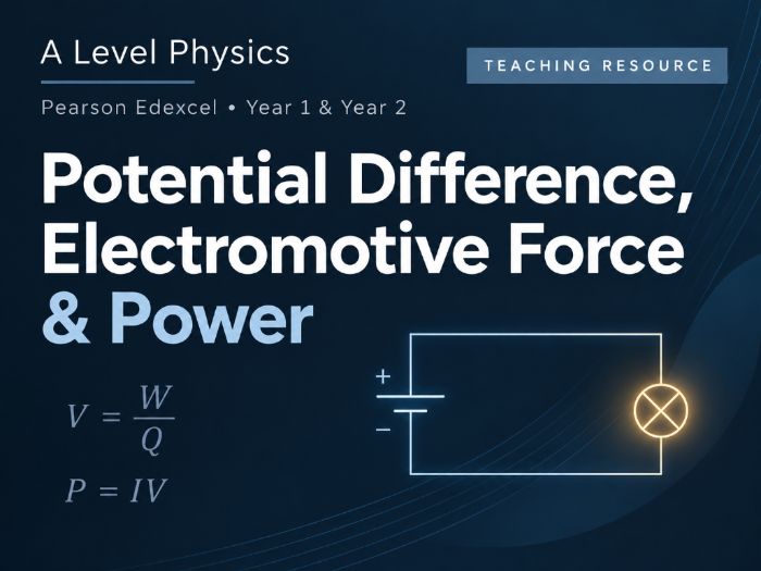 08 - Potential Difference, E.M.F. and Power Pack - Physics (Year 1 & Year 2) A Level Pearson Edexcel